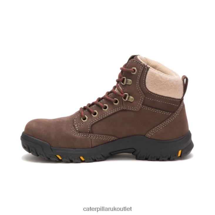 Women Chocolate Caterpillar Tess Steel Toe Work Boot 48T8271