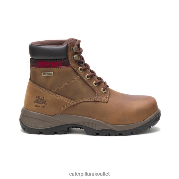 Women Dark Brown Caterpillar Dryverse 6 Waterproof Steel Toe Work Boot 48T8284