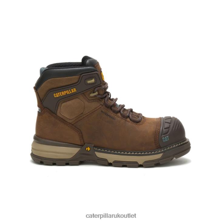 Women Dark Brown Caterpillar Excavator Superlite Waterproof Thinsulate Carbon Composite Toe Work Boot 48T8283