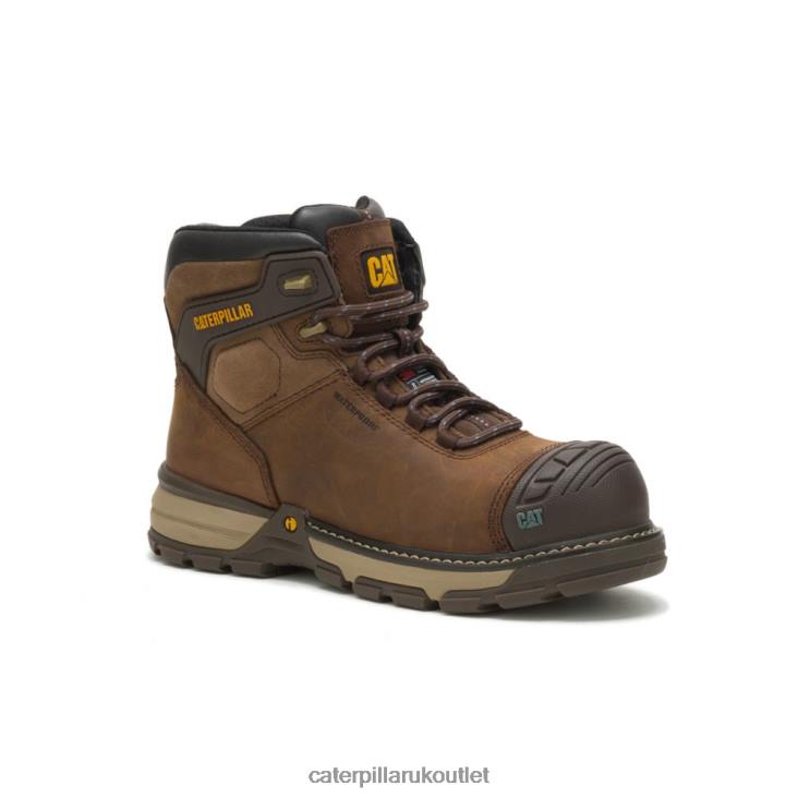 Women Dark Brown Caterpillar Excavator Superlite Waterproof Thinsulate Carbon Composite Toe Work Boot 48T8283
