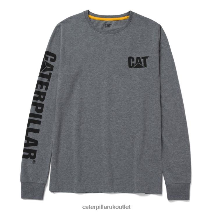Women Dark Heather Grey Caterpillar Trademark Banner Long Sleeve Tee 48T8320