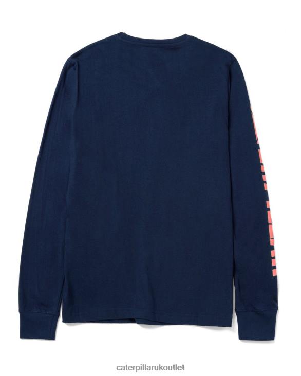 Women Detroit Blue Caterpillar Trademark Banner Long Sleeve Tee 48T8321
