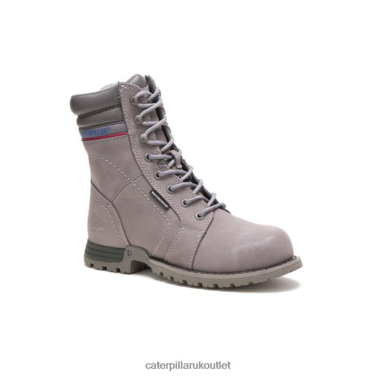 Women Frost Grey Caterpillar Echo Waterproof Steel Toe Work Boot 48T8263