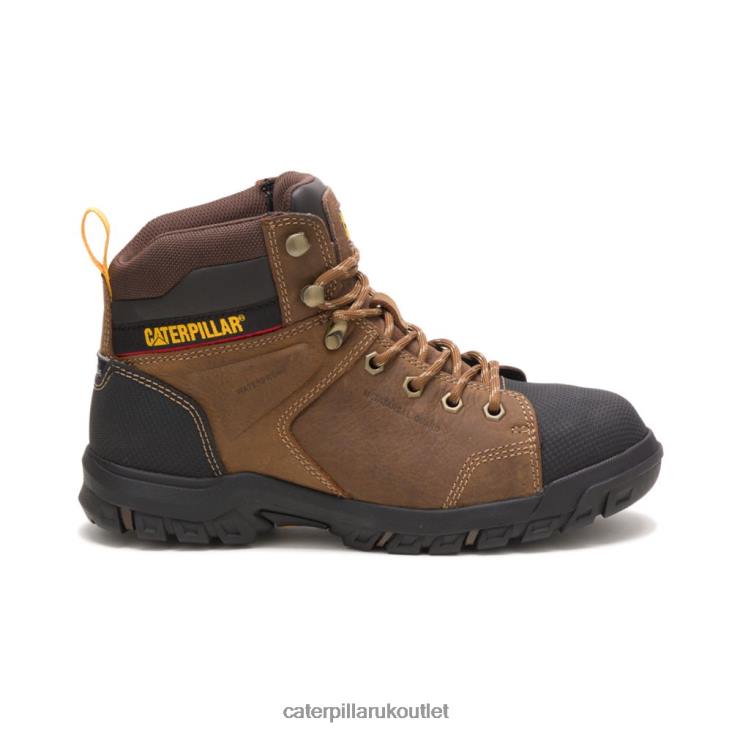 Women Real Brown Caterpillar Wellspring Waterproof Metatarsal Guard Steel Toe Work Boot 48T8281