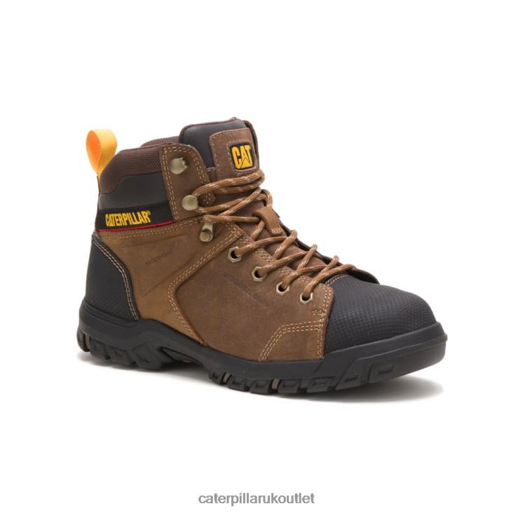 Women Real Brown Caterpillar Wellspring Waterproof Metatarsal Guard Steel Toe Work Boot 48T8281