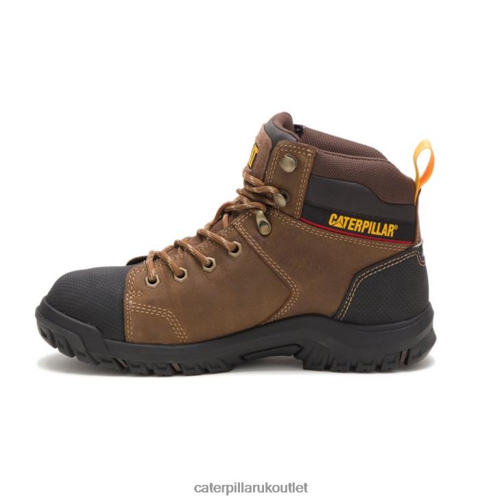 Women Real Brown Caterpillar Wellspring Waterproof Metatarsal Guard Steel Toe Work Boot 48T8281