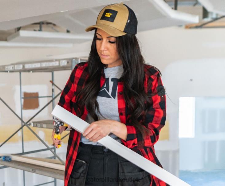 Women Red Caterpillar Buffalo Check Heavyweight Shirt 48T8318