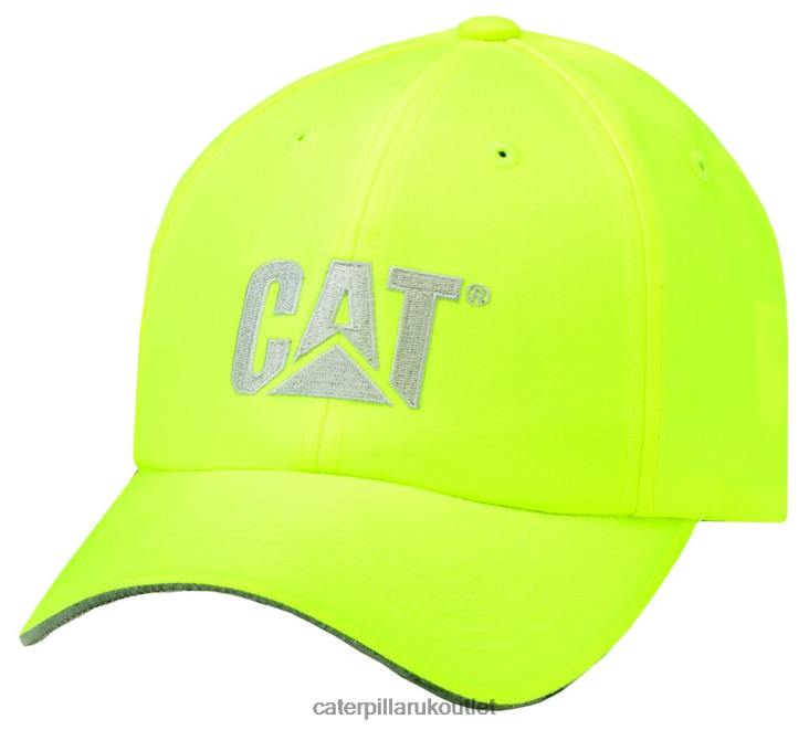 Men Bright Yellow Caterpillar Hi-Vis Trademark Cap 48T8252