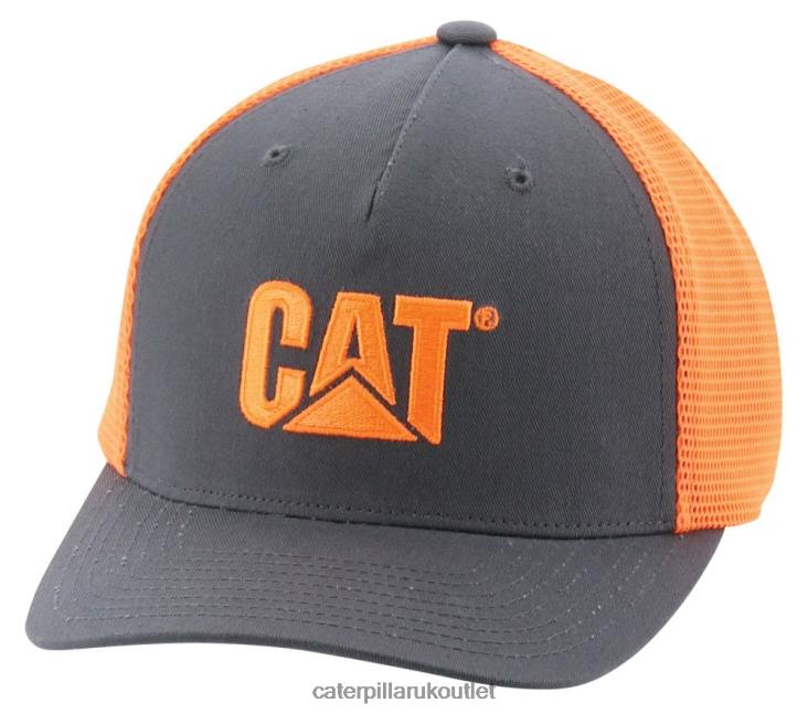 Men Hi-Vis Orange Caterpillar Hi-Vis Mesh Cap 48T8254