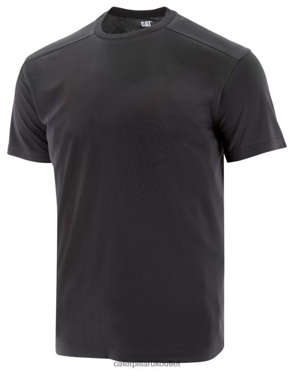 Men Black Caterpillar Coolmax Short Sleeve Tee 48T8218