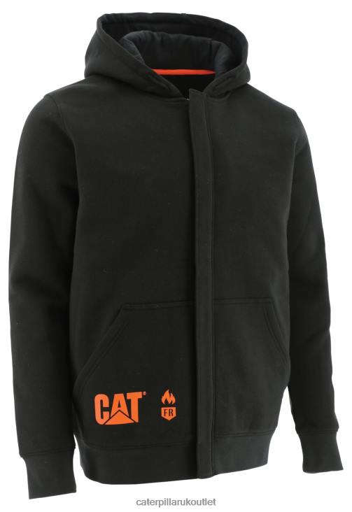 Men Black Caterpillar Flame Resistant Midweight Full Zip Hoodie 48T8238