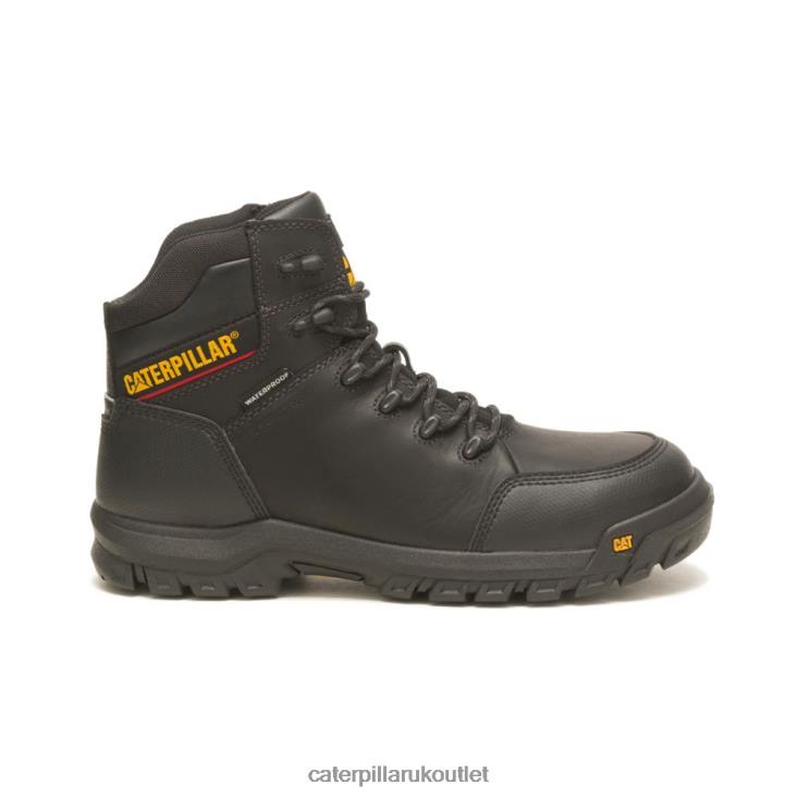 Men Black Caterpillar Resorption Waterproof Composite Toe Work Boot 48T850