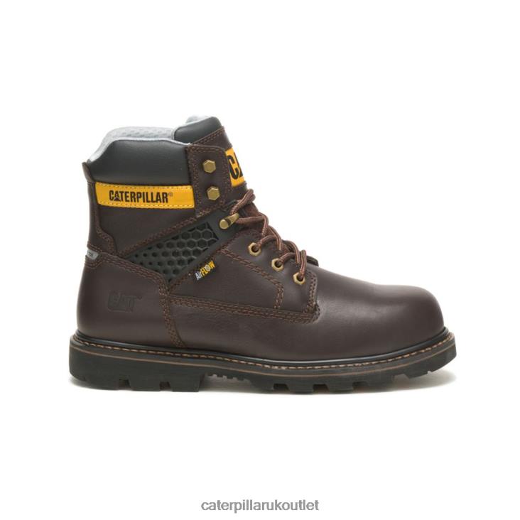 Men Dark Brown Caterpillar Structure Cool Composite Toe Work Boot 48T871