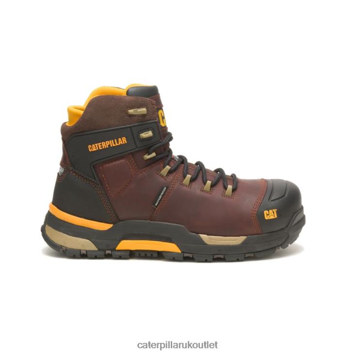 Men Friar Brown Caterpillar Cat Edge Protect Waterproof Thinsulate Carbon Composite Toe Work Boot 48T874