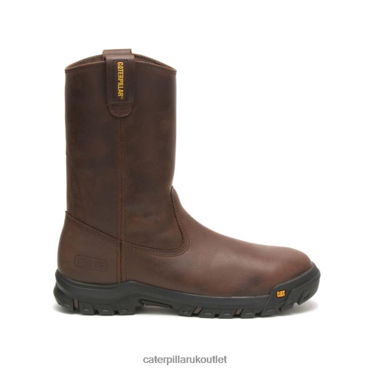 Men Summer Brown Caterpillar Drawbar Steel Toe Work Boot 48T860
