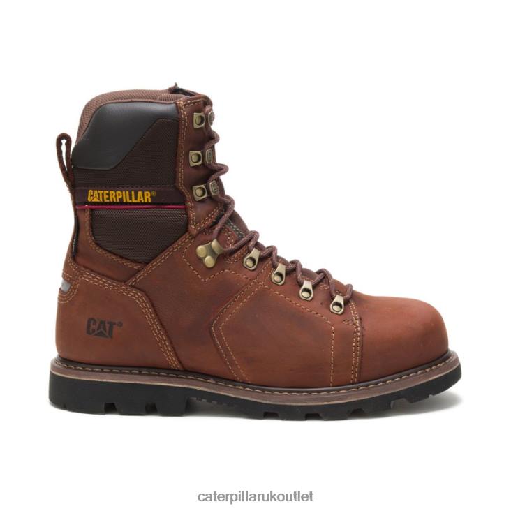 Men Walnut Caterpillar Alaska 2.0 8" Waterproof Thinsulate Steel Toe Work Boot 48T832