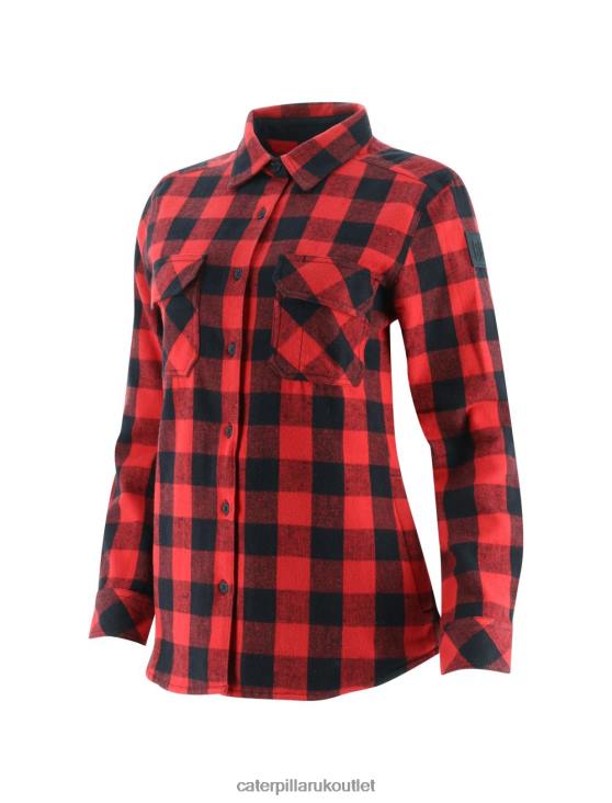 Women Red Caterpillar Buffalo Check Heavyweight Shirt 48T8318