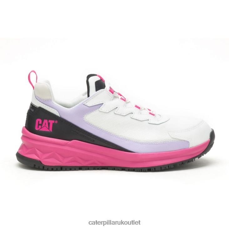 Women Bright White/Black Caterpillar Streamline Runner Carbon Composite Toe Work Shoe 48T8290